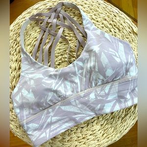 Lululemon Cream/Pink Printed Sports Bra